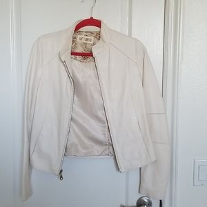Leather jacket cream color